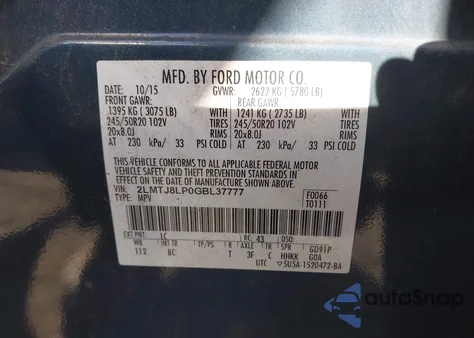 2016 Lincoln Mkx Reserve z USA, uszkodzony, nr VIN 2LMTJ8LP0GBL37777